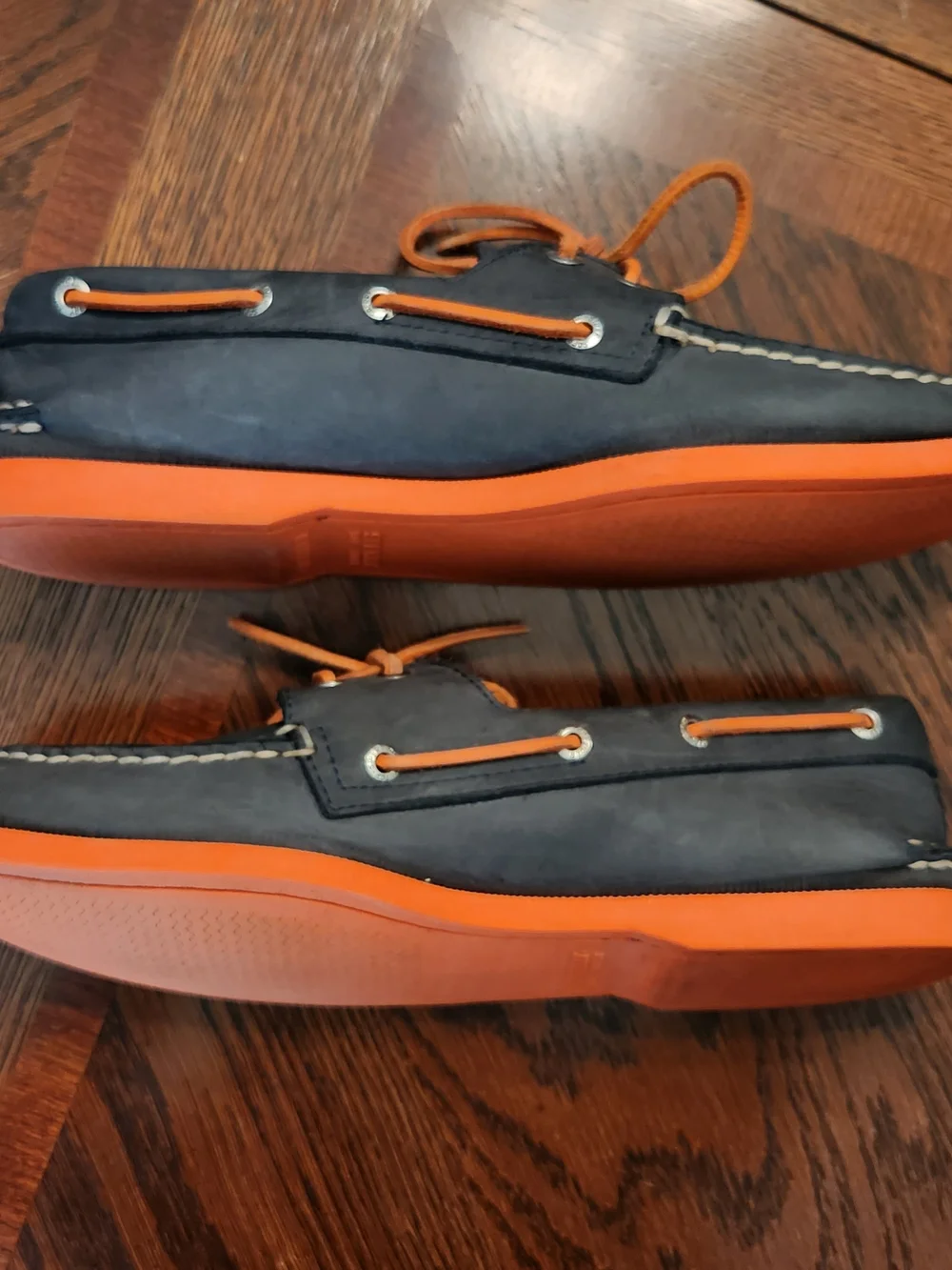 Sperry Top-Sider Men's US 10M Slate Gray Orange Suede Leather Boat Shoes Slides